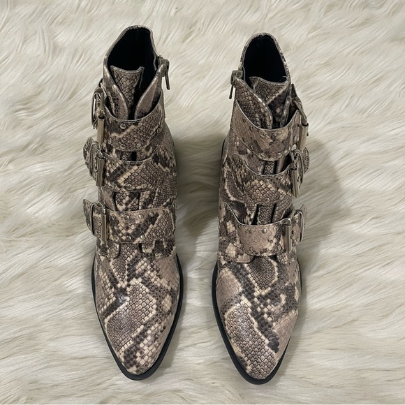 Women’s Steven by Steven Madden Harmon Snake Print Moto Boots 9 US! - Picture 11 of 14